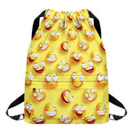 Crazy Emoji Pattern Print Drawstring Backpack