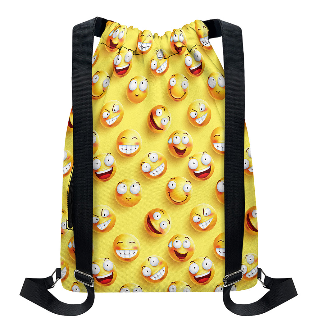 Crazy Emoji Pattern Print Drawstring Backpack