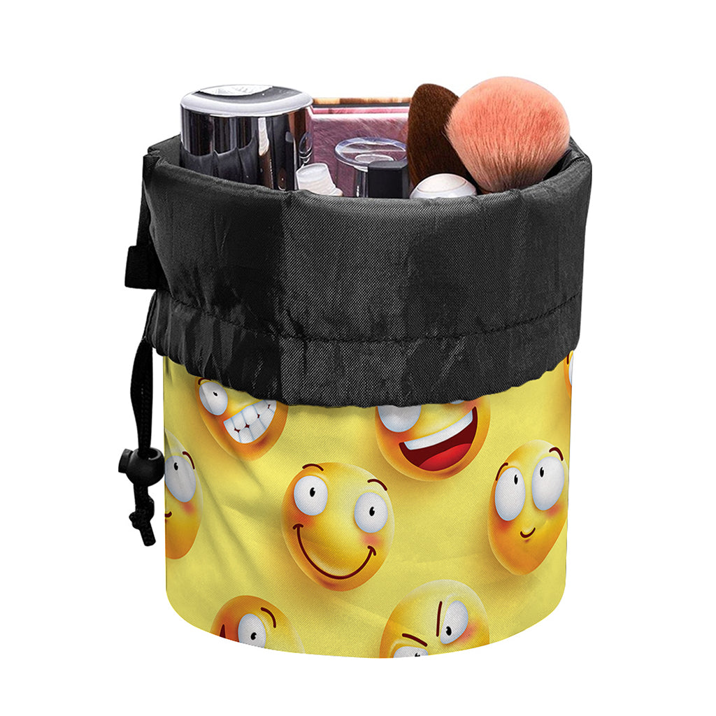 Crazy Emoji Pattern Print Drawstring Makeup Bag