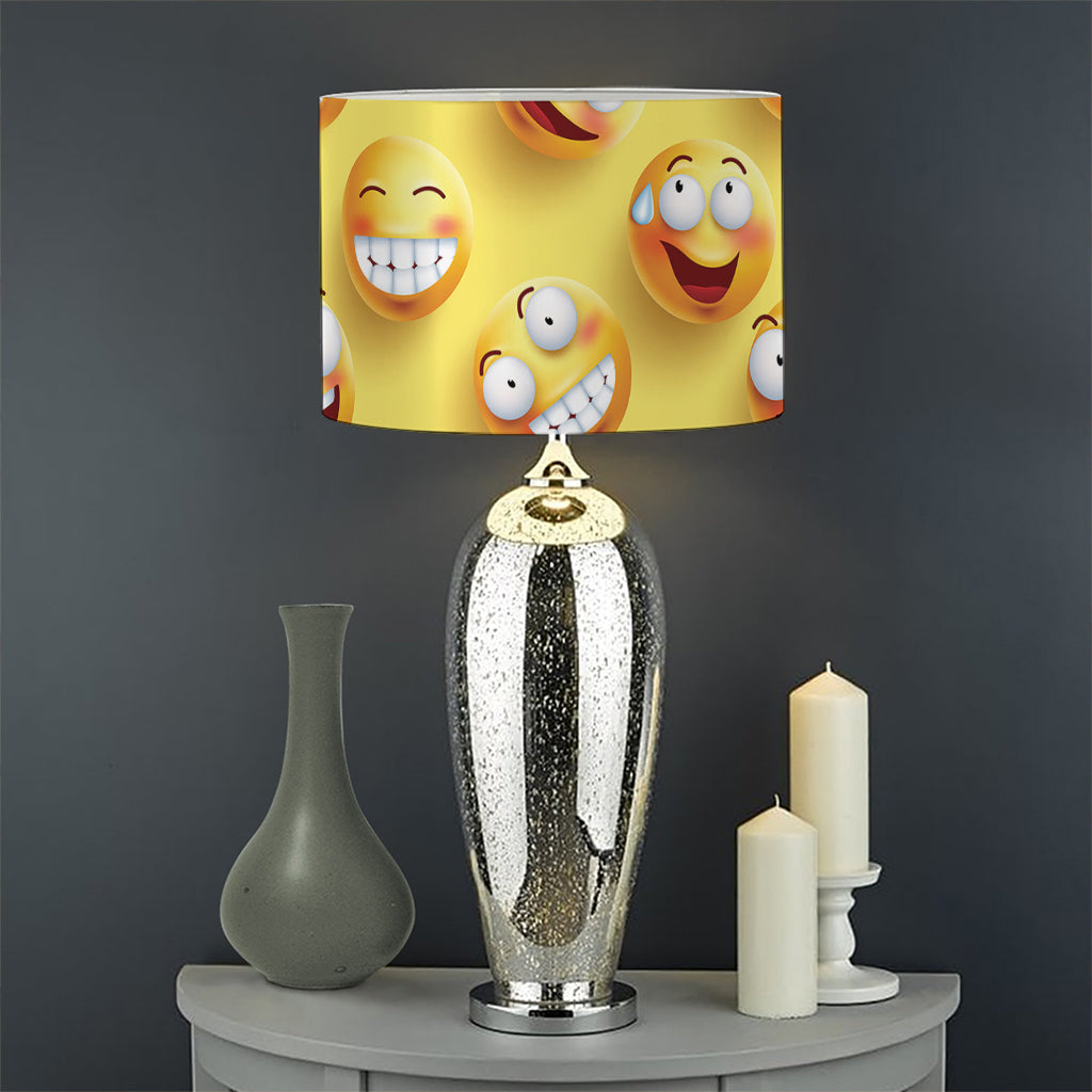 Crazy Emoji Pattern Print Drum Lamp Shade