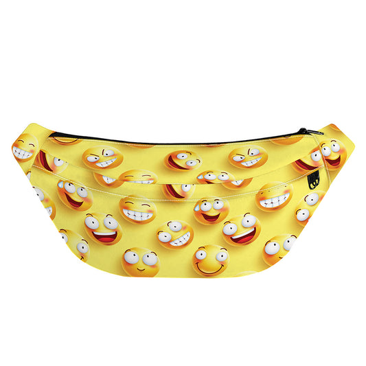Crazy Emoji Pattern Print Fanny Pack
