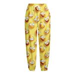 Crazy Emoji Pattern Print Fleece Lined Knit Pants