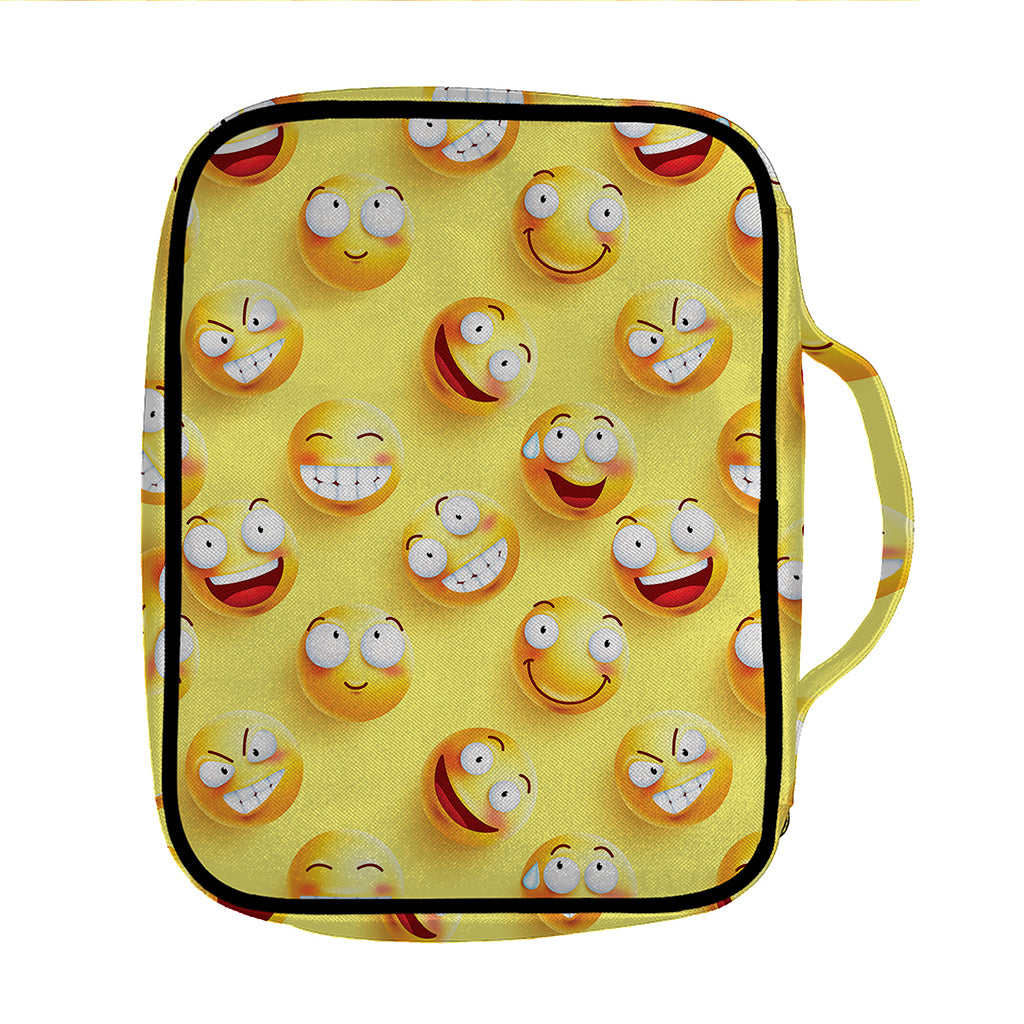 Crazy Emoji Pattern Print Front Pocket Bible Bag