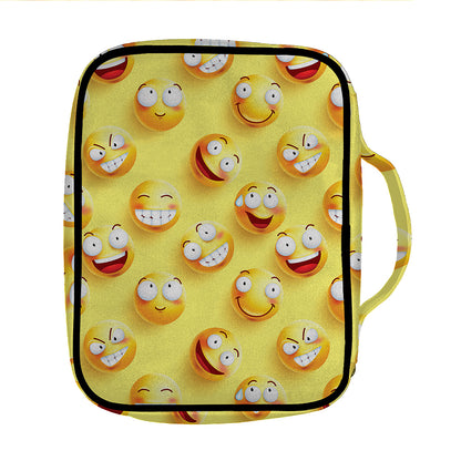 Crazy Emoji Pattern Print Front Pocket Bible Bag