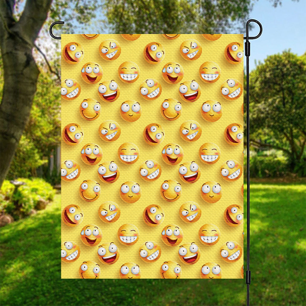 Crazy Emoji Pattern Print Garden Flag