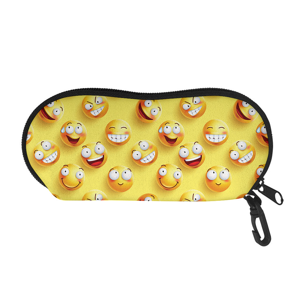 Crazy Emoji Pattern Print Glasses Case