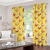 Crazy Emoji Pattern Print Grommet Curtains