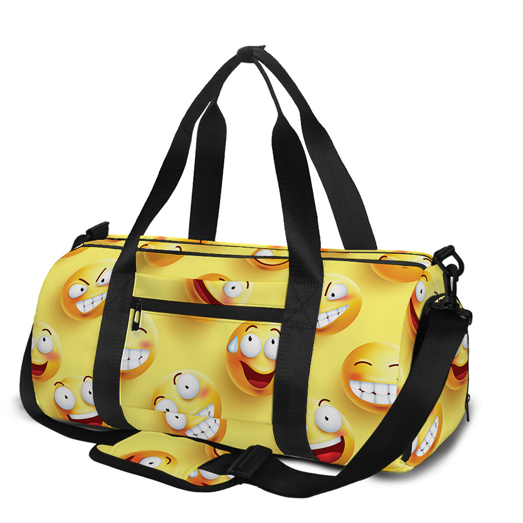 Crazy Emoji Pattern Print Gym Bag