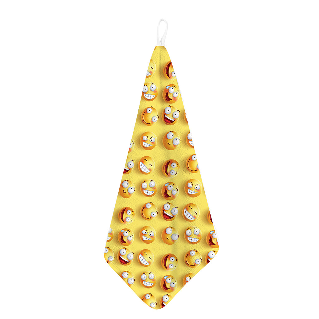 Crazy Emoji Pattern Print Hand Towel