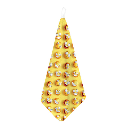 Crazy Emoji Pattern Print Hand Towel