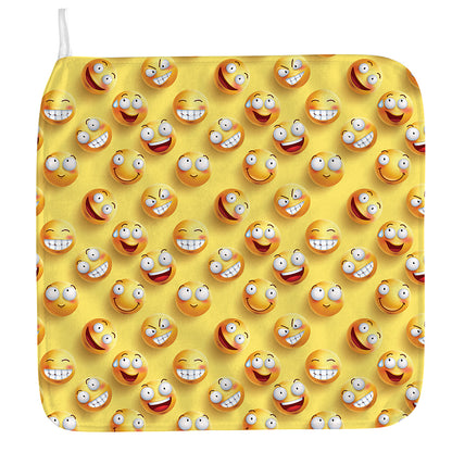 Crazy Emoji Pattern Print Hand Towel