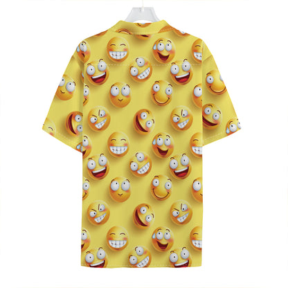 Crazy Emoji Pattern Print Hawaiian Shirt