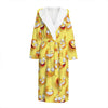 Crazy Emoji Pattern Print Hooded Bathrobe