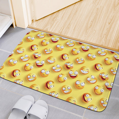 Crazy Emoji Pattern Print Indoor Door Mat