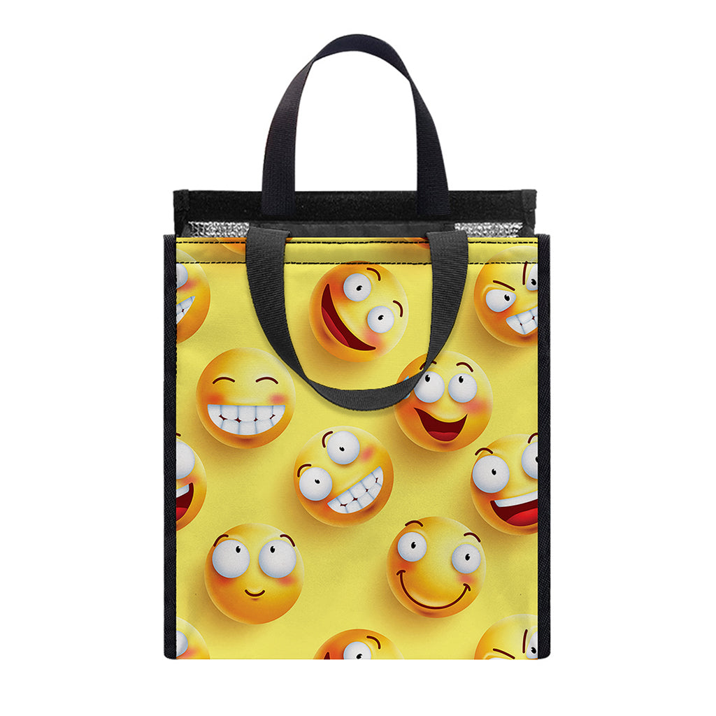 Crazy Emoji Pattern Print Insulated Lunch Tote