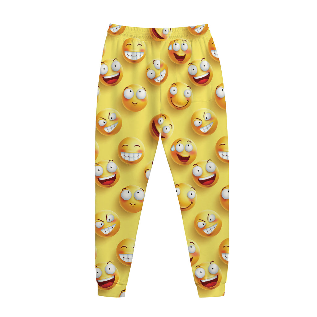 Crazy Emoji Pattern Print Jogger Pants