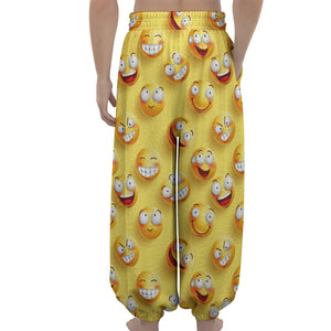 Crazy Emoji Pattern Print Lantern Pants