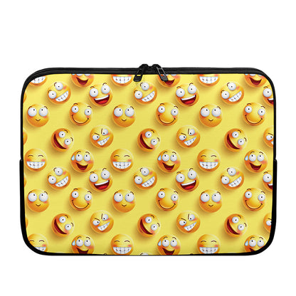 Crazy Emoji Pattern Print Laptop Sleeve