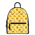 Crazy Emoji Pattern Print Leather Backpack