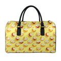 Crazy Emoji Pattern Print Leather Duffel Bag