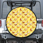 Crazy Emoji Pattern Print Leather Spare Tire Cover