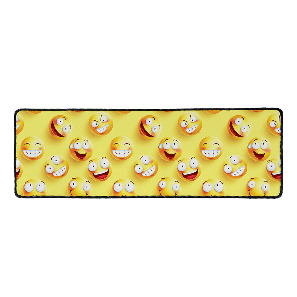 Crazy Emoji Pattern Print Long Kitchen Mat