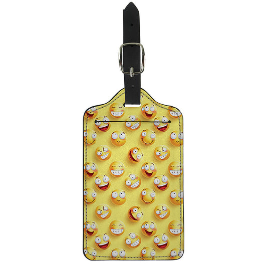 Crazy Emoji Pattern Print Luggage Tag