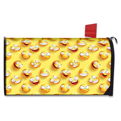 Crazy Emoji Pattern Print Mailbox Cover