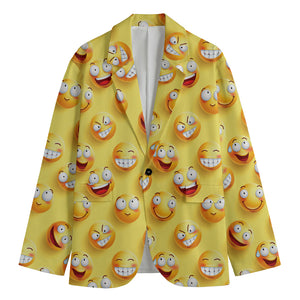 Crazy Emoji Pattern Print Men's Blazer