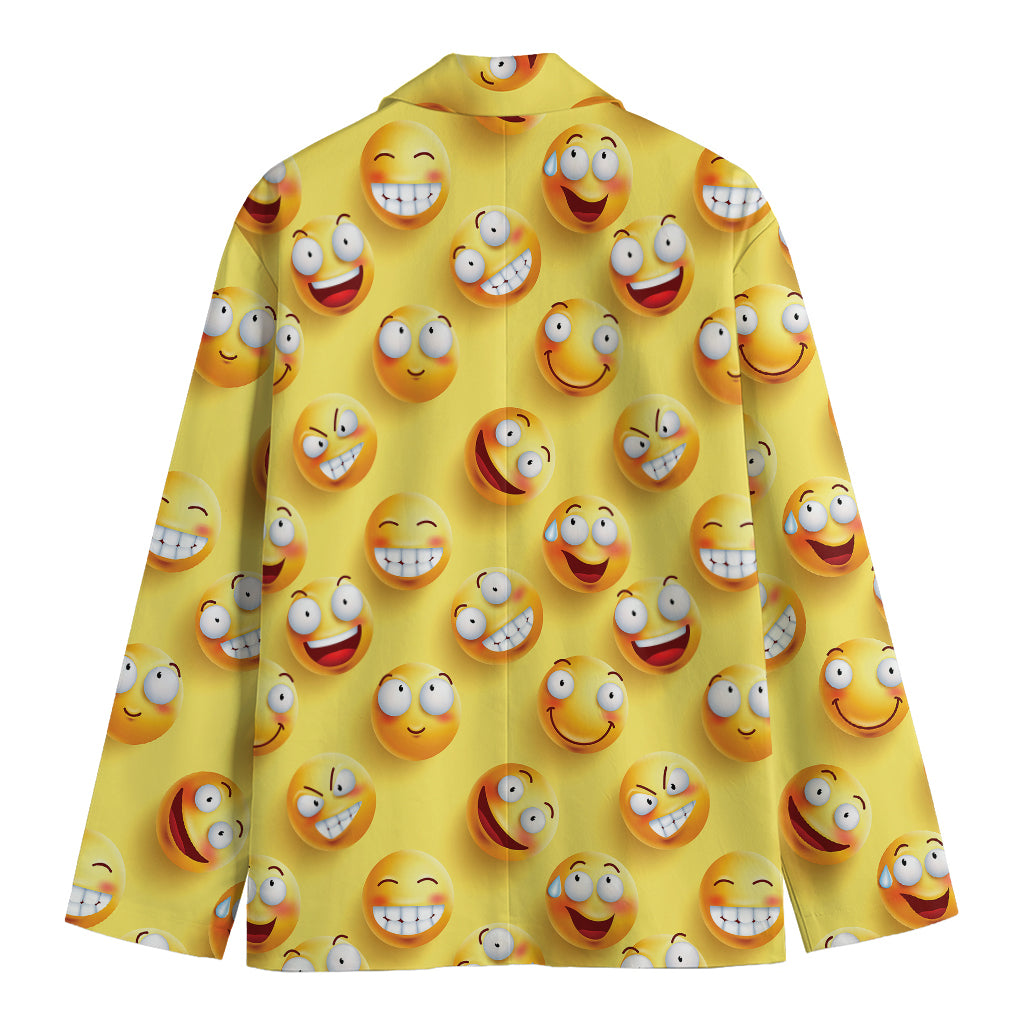 Crazy Emoji Pattern Print Men's Blazer