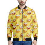 Crazy Emoji Pattern Print Men's Bomber Jacket