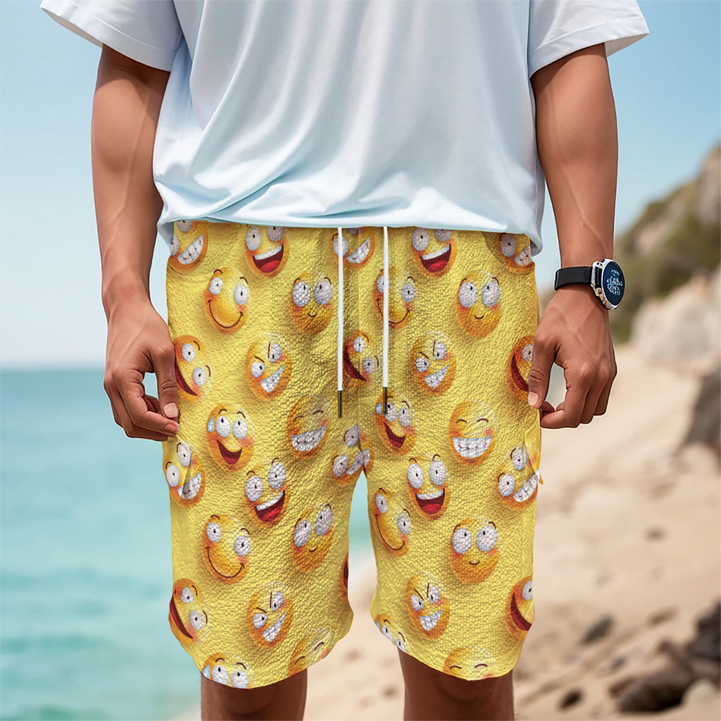 Crazy Emoji Pattern Print Men's Cargo Shorts