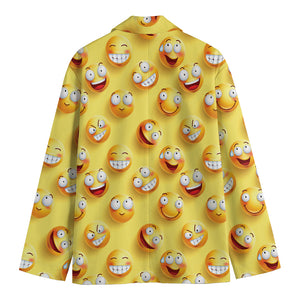 Crazy Emoji Pattern Print Men's Cotton Blazer