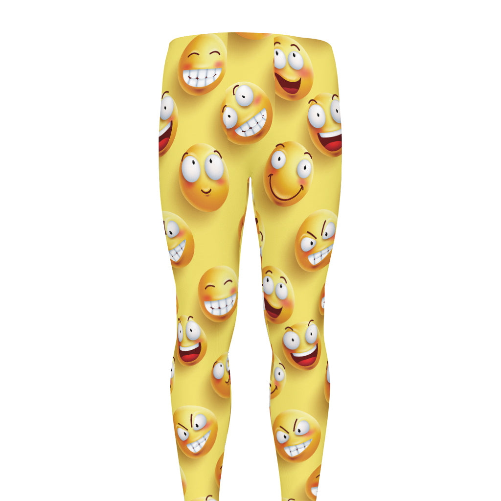 Crazy Emoji Pattern Print Men's leggings