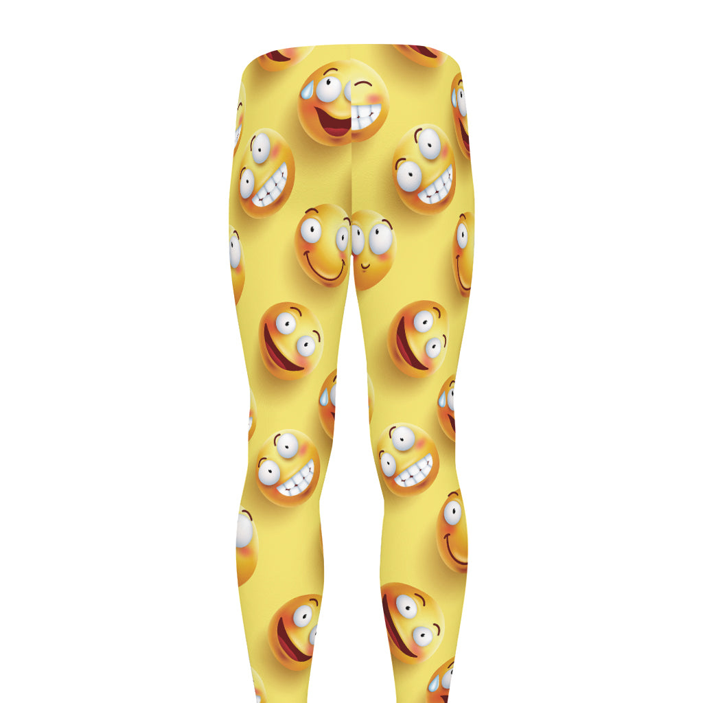 Crazy Emoji Pattern Print Men's leggings
