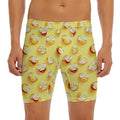 Crazy Emoji Pattern Print Men's Long Boxer Briefs