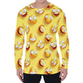 Crazy Emoji Pattern Print Men's Long Sleeve T-Shirt