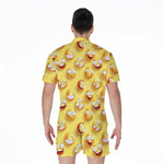 Crazy Emoji Pattern Print Men's Rompers