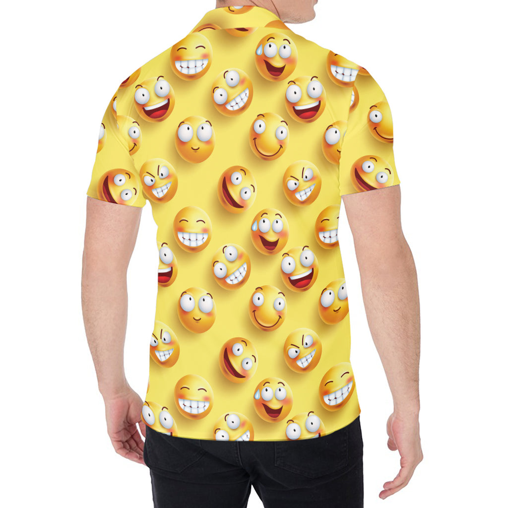 Crazy Emoji Pattern Print Men's Shirt