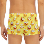 Crazy Emoji Pattern Print Men's Short Boxer Briefs