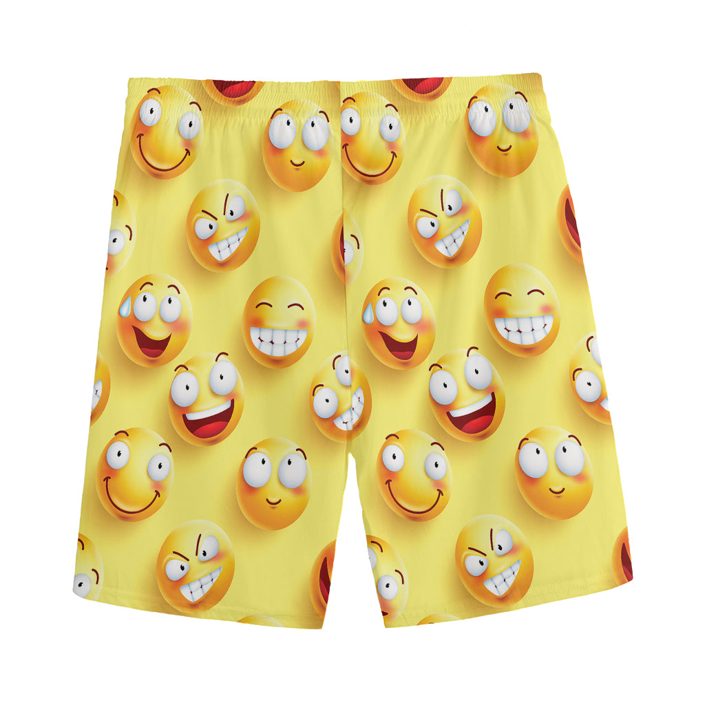 Crazy Emoji Pattern Print Men's Sports Shorts