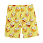 Crazy Emoji Pattern Print Men's Sports Shorts