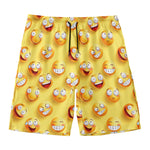 Crazy Emoji Pattern Print Men's Swim Trunks