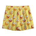 Crazy Emoji Pattern Print Mesh Shorts