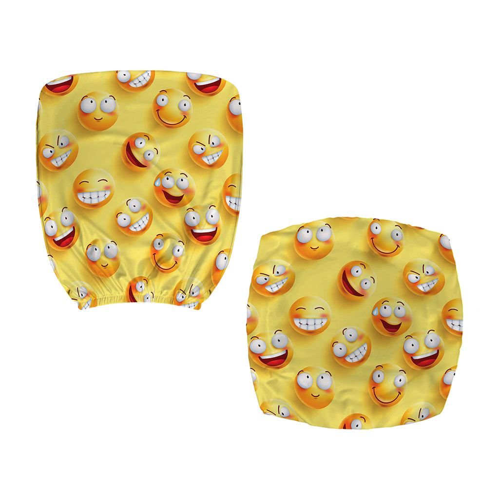 Crazy Emoji Pattern Print Office Chair Cover