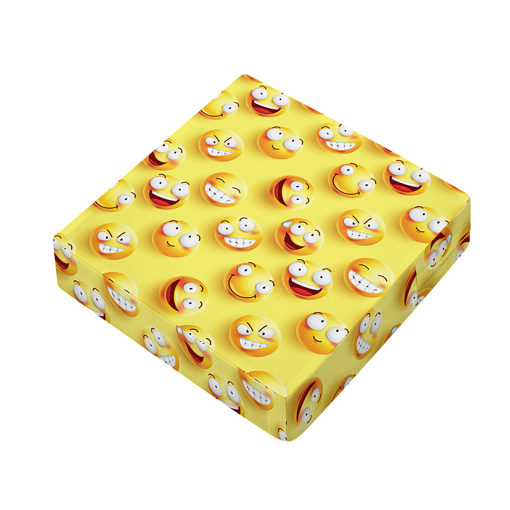 Crazy Emoji Pattern Print Outdoor Seat Cushion Cover