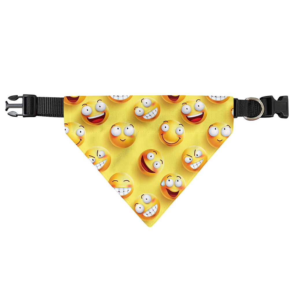 Crazy Emoji Pattern Print Over The Collar Dog Bandana