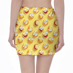 Crazy Emoji Pattern Print Pencil Mini Skirt