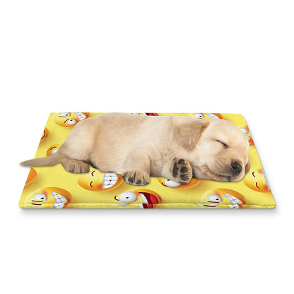 Crazy Emoji Pattern Print Pet Cooling Mat Cover