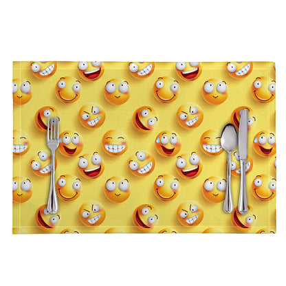Crazy Emoji Pattern Print Placemat